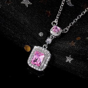 💥Double Royal Pink Zircon Luxury Necklace for Women, UNVN12411